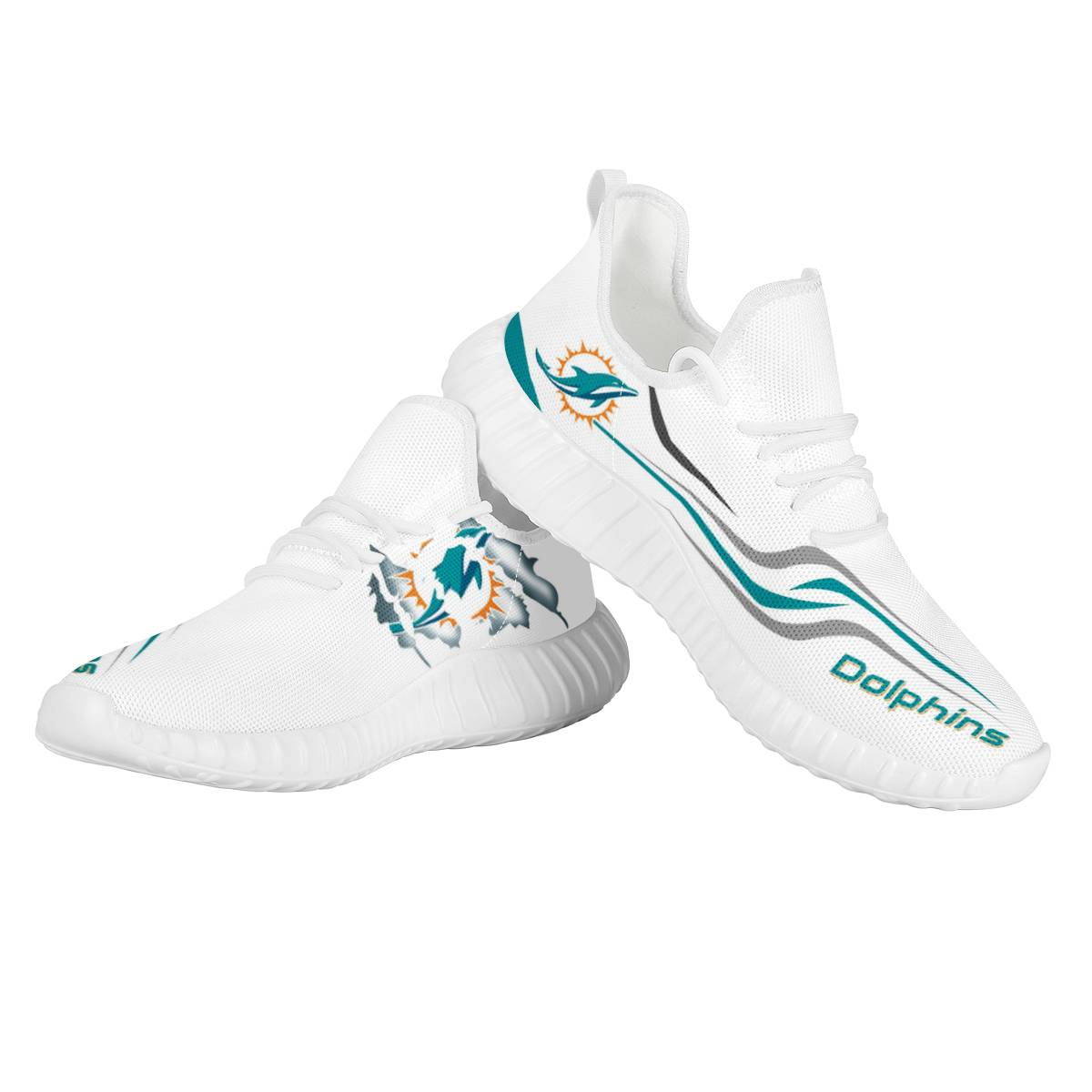 Men's Miami Dolphins Mesh Knit Sneakers/Shoes 015